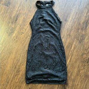 Almost Famous black lace bodycon mini dress